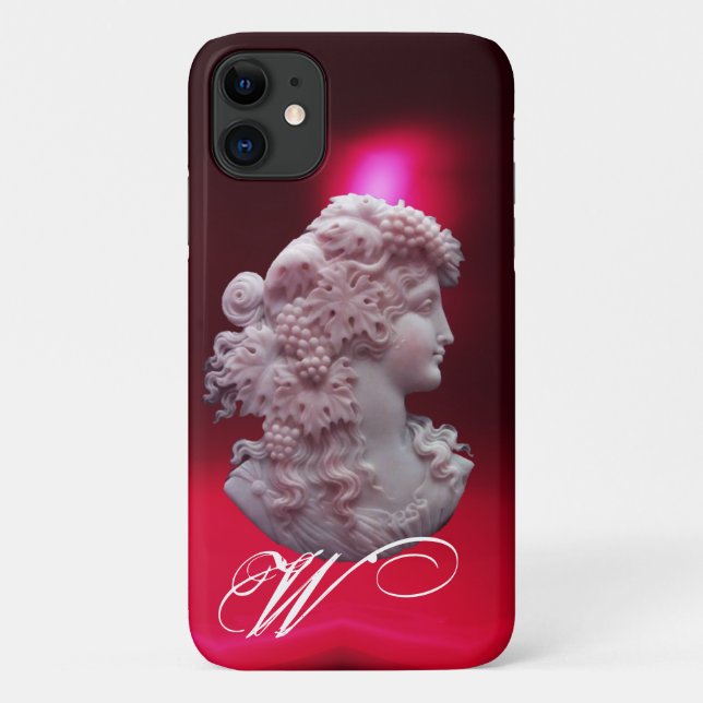 ANTIQUE CAMEO, LADY WITH GRAPES AND GRAPEVINES Case-Mate iPhone CASE (Back)