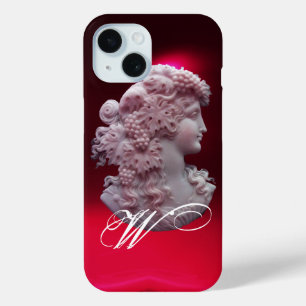 ANTIQUE CAMEO, LADY WITH GRAPES AND GRAPEVINES iPhone 15 CASE