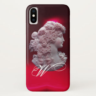 ANTIQUE CAMEO, LADY WITH GRAPES AND GRAPEVINES iPhone X CASE