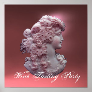 ANTIQUE CAMEO,LADY WITH GRAPES AND GRAPEVINES POSTER