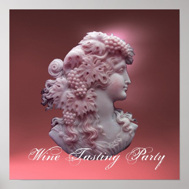 ANTIQUE CAMEO,LADY WITH GRAPES AND GRAPEVINES POSTER (Front)