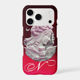 ANTIQUE CAMEO,MOON LADY OF NIGHT WITH OWL MONOGRAM