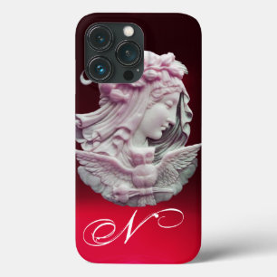 ANTIQUE CAMEO,MOON LADY OF NIGHT WITH OWL MONOGRAM iPhone 13 PRO CASE