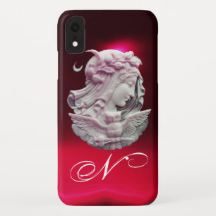 ANTIQUE CAMEO,MOON LADY OF NIGHT WITH OWL MONOGRAM iPhone XR CASE