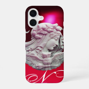 ANTIQUE CAMEO,MOON LADY OF NIGHT WITH OWL MONOGRAM iPhone 16 CASE