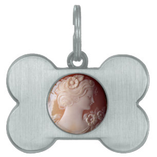 Antique Cameo Pet Name Tag
