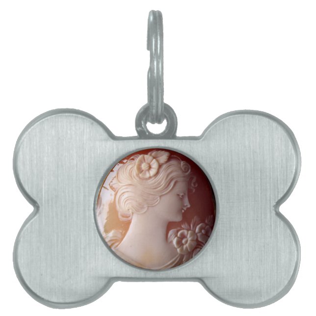 Antique Cameo Pet Name Tag (Front)