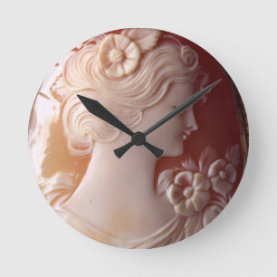 Antique Cameo Round Clock