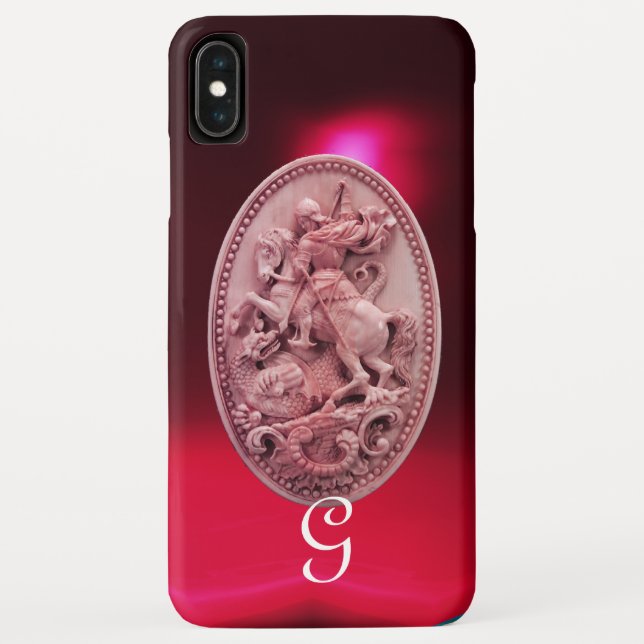 ANTIQUE CAMEO / SAINT GEORGE AND DRAGON MONOGRAM Case-Mate iPhone CASE (Back)