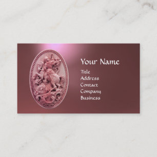 ANTIQUE CAMEO / SAINT GEORGE WITH DRAGON MONOGRAM BUSINESS CARD