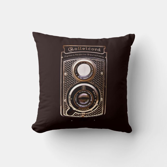 Antique camera rolleicord art deco cushion (Front)