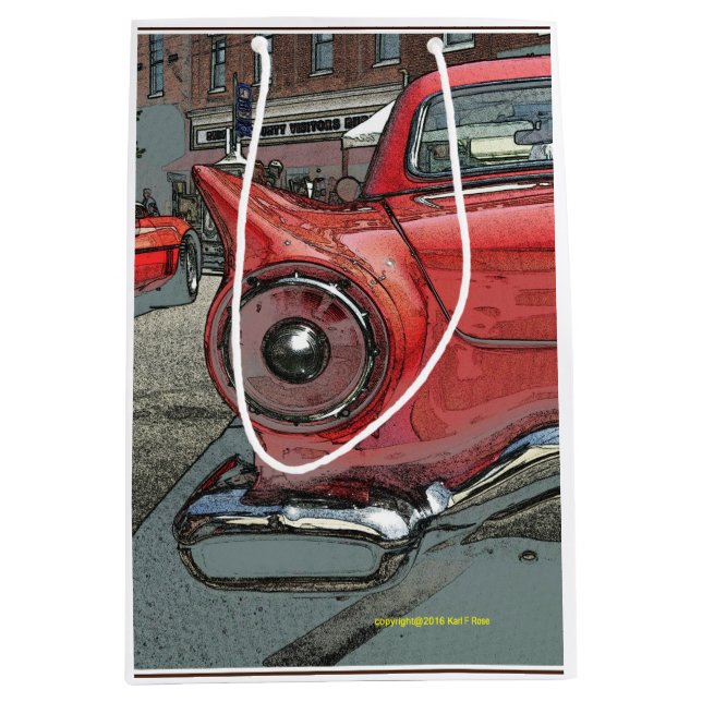 Antique car as art gift bag (Front)