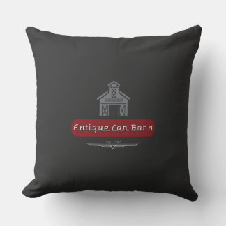 Antique Car Barn Pillow