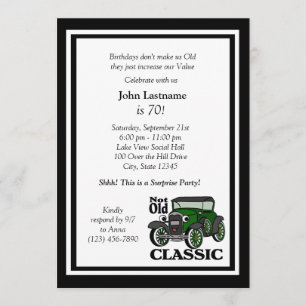Antique Car Birthday Invite