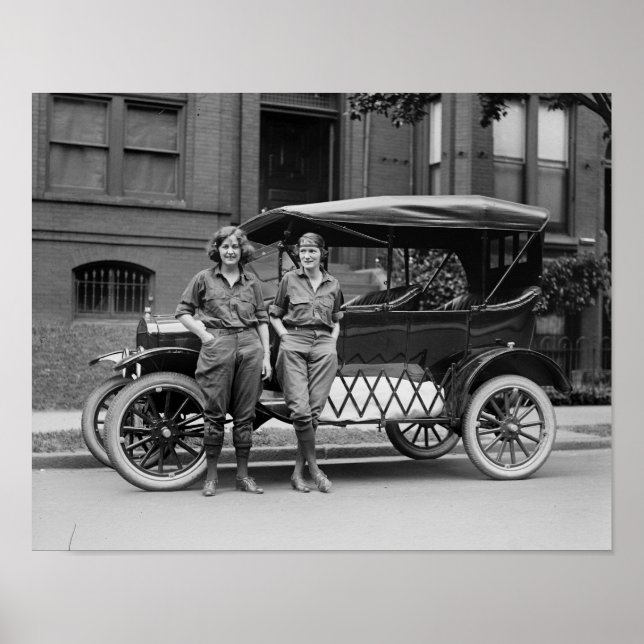 Antique Car Girls, 1920s Poster (Front)