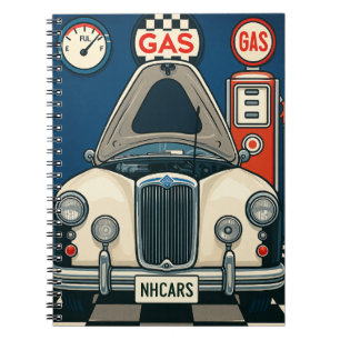 Antique Car Illustration Notebook