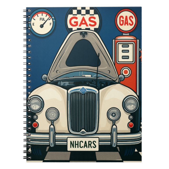 Antique Car Illustration  Notebook (Front)