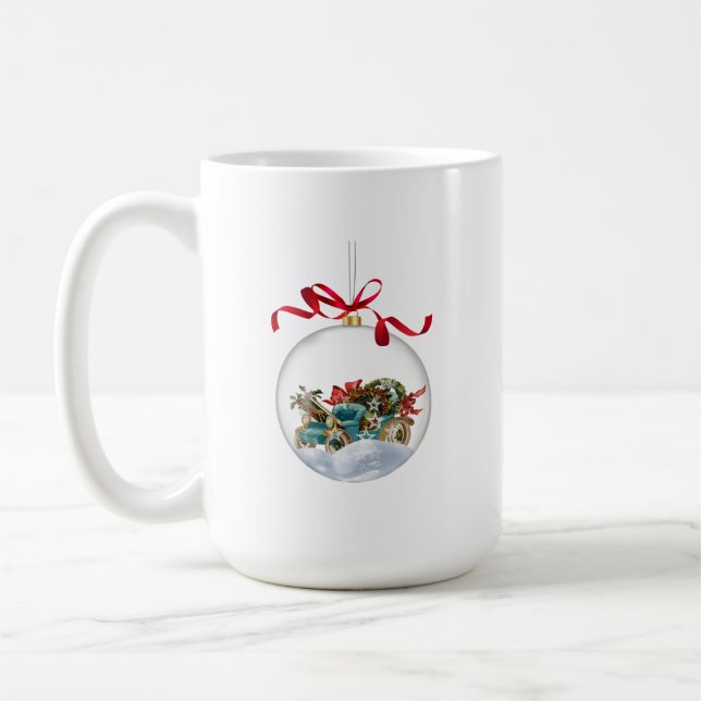 Antique Car in a Clear Christmas Bauble Coffee Mug (Left)