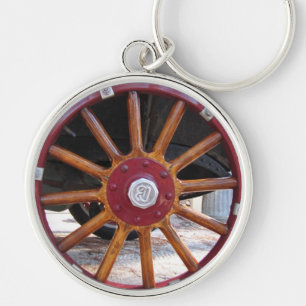 Antique Car Wooden Spoke Wheel Key Chain