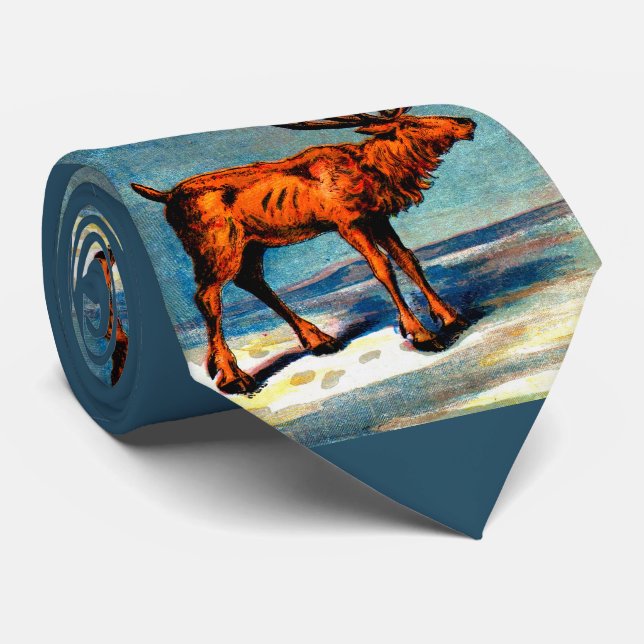 antique caribou print tie (Rolled)