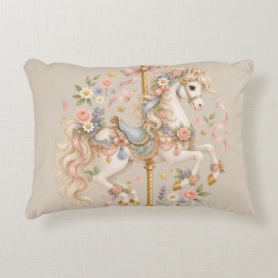 Antique Carousel Horse Cottagecore Gift Decorative Cushion