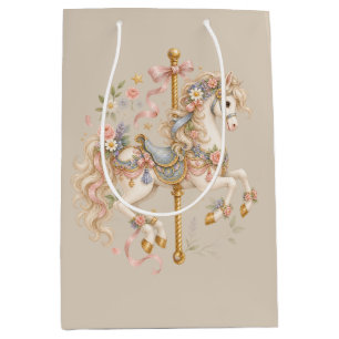 Antique Carousel Horse Cottagecore Gift Medium Gift Bag