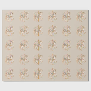 Antique Carousel Horse Cottagecore Gift Wrapping Paper