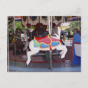 Antique Carousel Horse Postcard