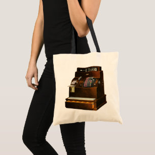 Antique Cash Register, Vintage Retail Business Tote Bag