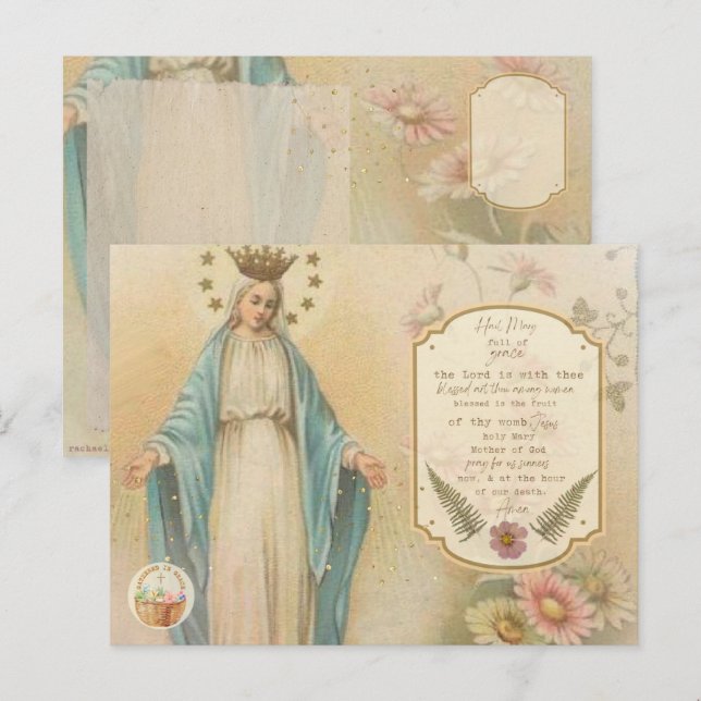 Antique Catholic Prayer Card Post Card (Front/Back)