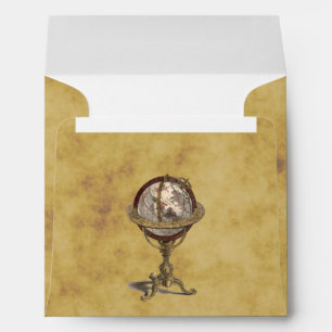 Antique Celestial Globe Distressed BG SQ Envelope