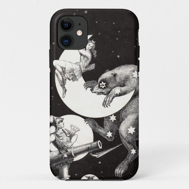 Antique Celestial Moon Goddess & Ursa Major Bear Case-Mate iPhone Case (Back)