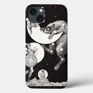 Antique Celestial Moon Goddess & Ursa Major Bear iPhone 13 Case