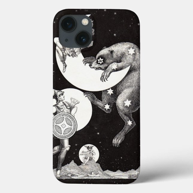 Antique Celestial Moon Goddess & Ursa Major Bear Case-Mate iPhone Case (Back)