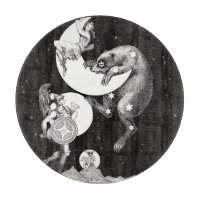 Antique Celestial Moon Goddess & Ursa Major Bear