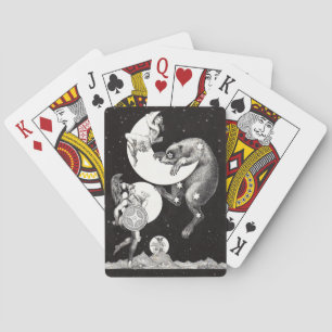 Antique Celestial Moon Goddess & Ursa Major Bear Playing Cards