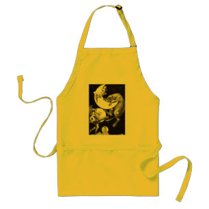 Antique Celestial Moon Goddess & Ursa Major Bear Standard Apron