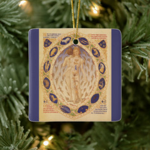 Antique Celestial Zodiac Chart, Vintage Astrology Ceramic Ornament