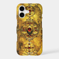 ANTIQUE CELTIC WARRIOR SHIELD WITH RUBY GEM STONES