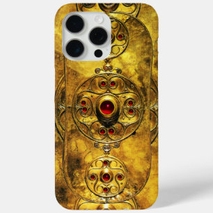 ANTIQUE CELTIC WARRIOR SHIELD WITH RUBY GEM STONES iPhone 15 PRO MAX CASE
