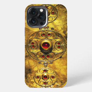 ANTIQUE CELTIC WARRIOR SHIELD WITH RUBY GEM STONES iPhone CASE