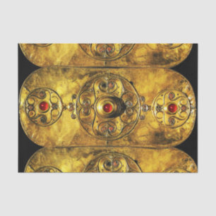 ANTIQUE CELTIC WARRIOR SHIELD WITH  RUBY GEMSTONES TISSUE PAPER