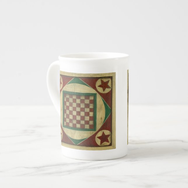 Antique Chequerboard by Ethan Harper Bone China Mug (Front Left)