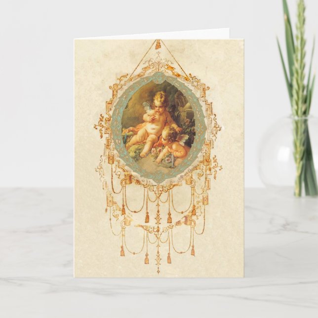 Antique Cherub Ornate Art Design Cards (Front)