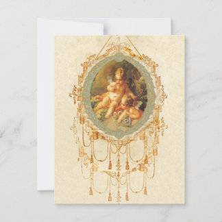 Antique Cherub Ornate Art Design Invitation