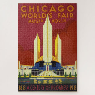 Antique Chicago World's Fair Poster Jigsaw Puzzle