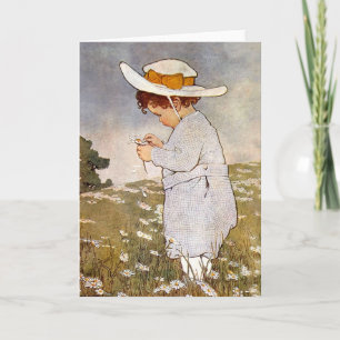 Antique Child Picking Daisies Bessie Pease Gutmann Card
