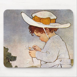 Antique Child Picking Daisies Bessie Pease Gutmann Mouse Pad