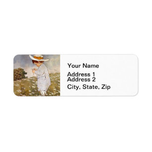 Antique Child Picking Daisies Bessie Pease Gutmann Return Address Label