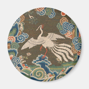 Antique chinese bird artwork tapestry phoenix magnet
